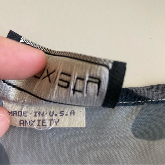 Anxiety Vintage 90s Sheer Flowy Boho Long Sleeve Blouse Top - Picture 7 of 12